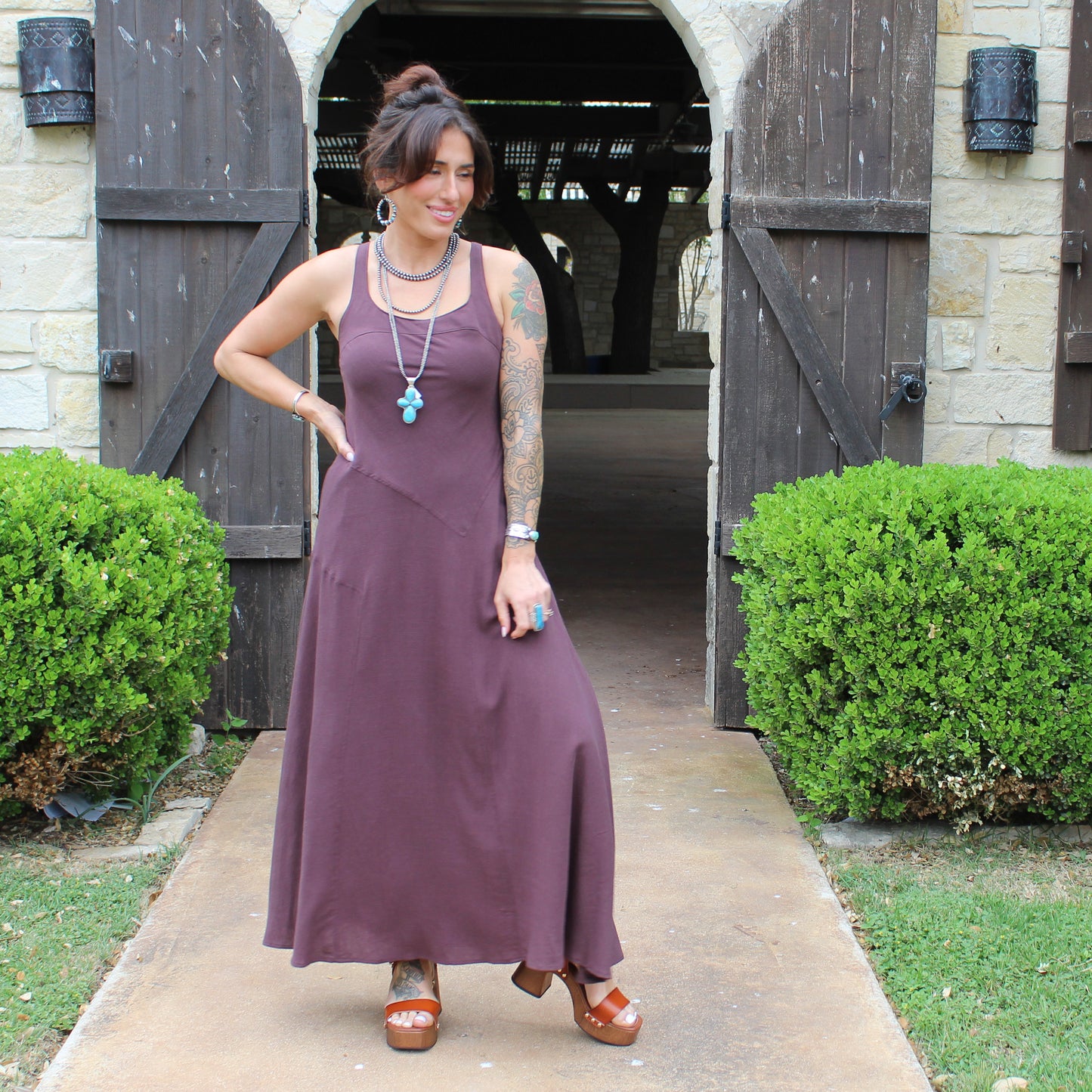 Mustard Seed Coffee Bean Midi Dress
