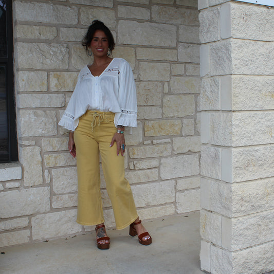 Vervet Marigold HR Drawstring Wide Crop