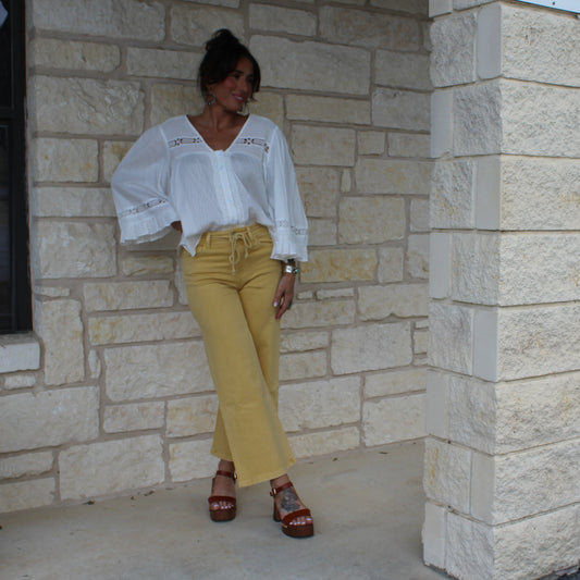 Vervet Marigold HR Drawstring Wide Crop