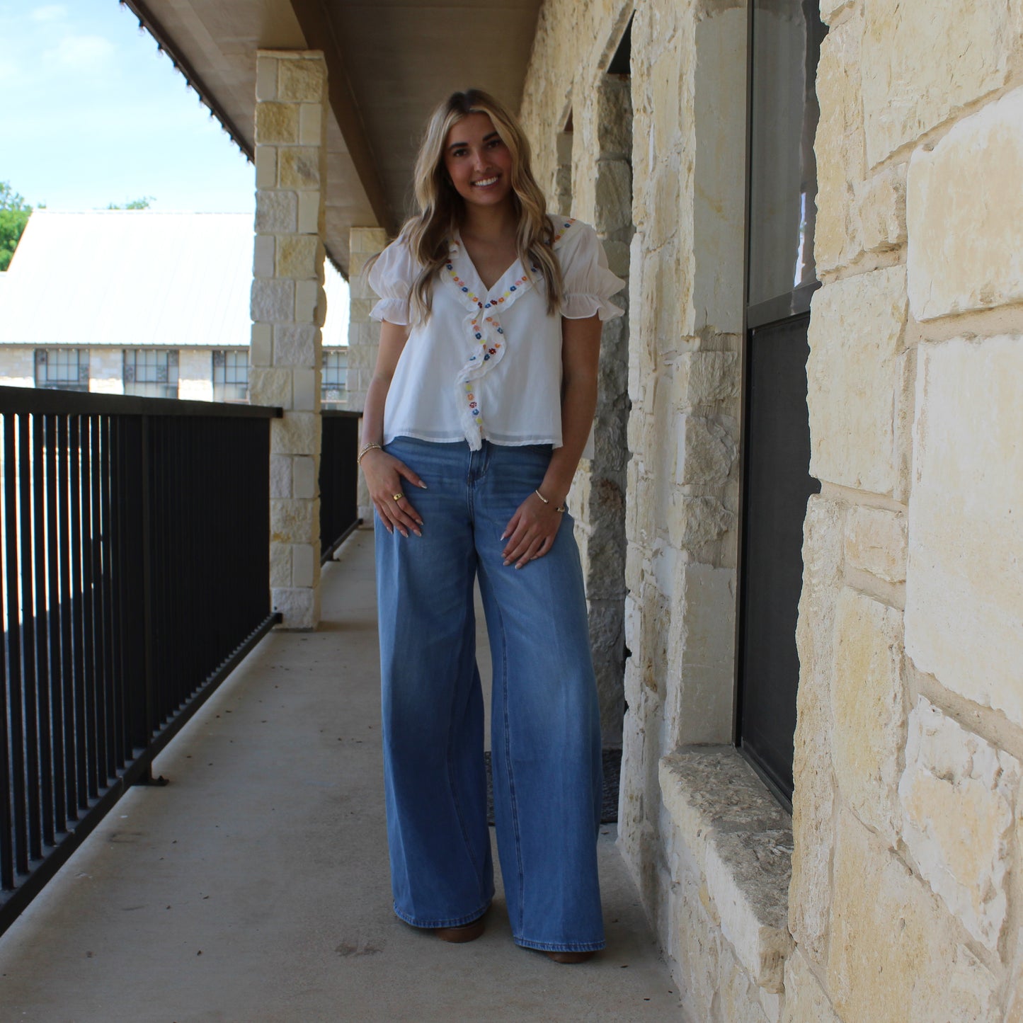 In february  Voile Ruffle Blouse