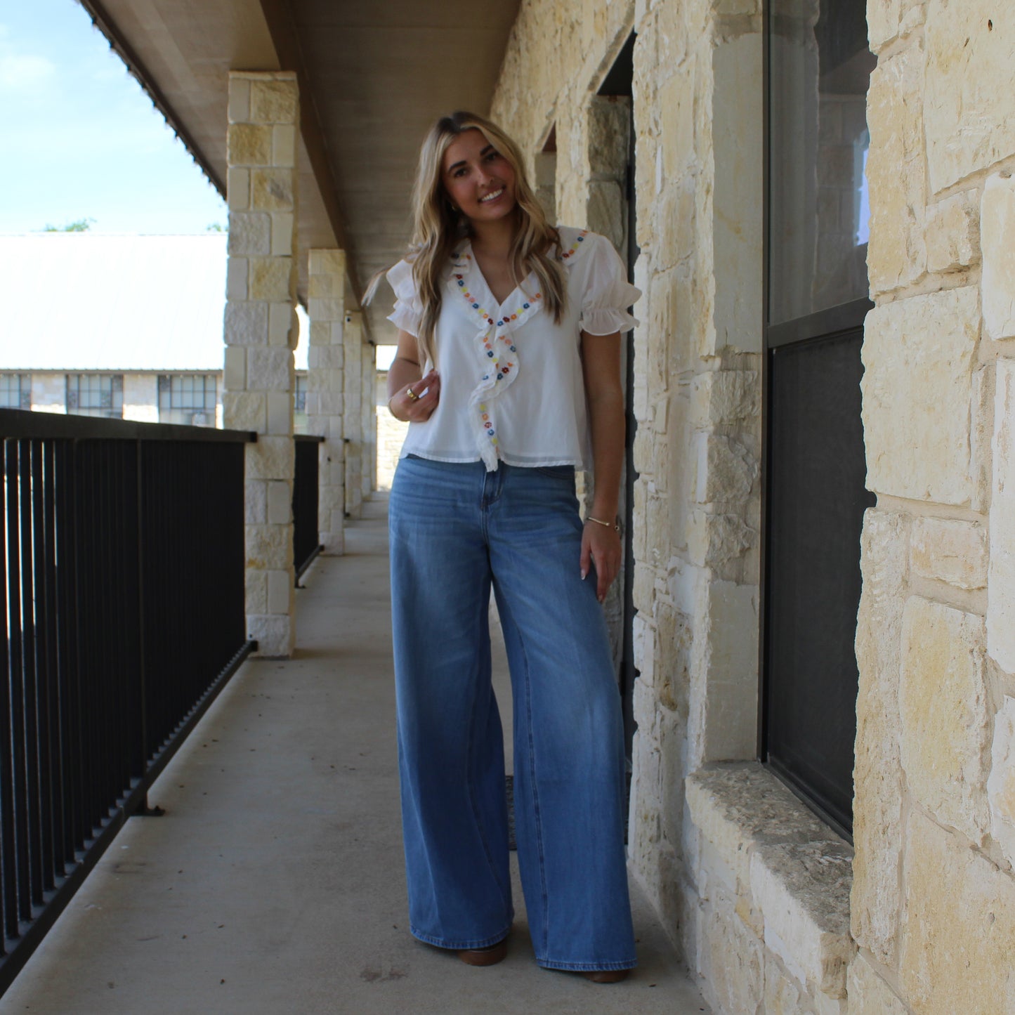 In february  Voile Ruffle Blouse