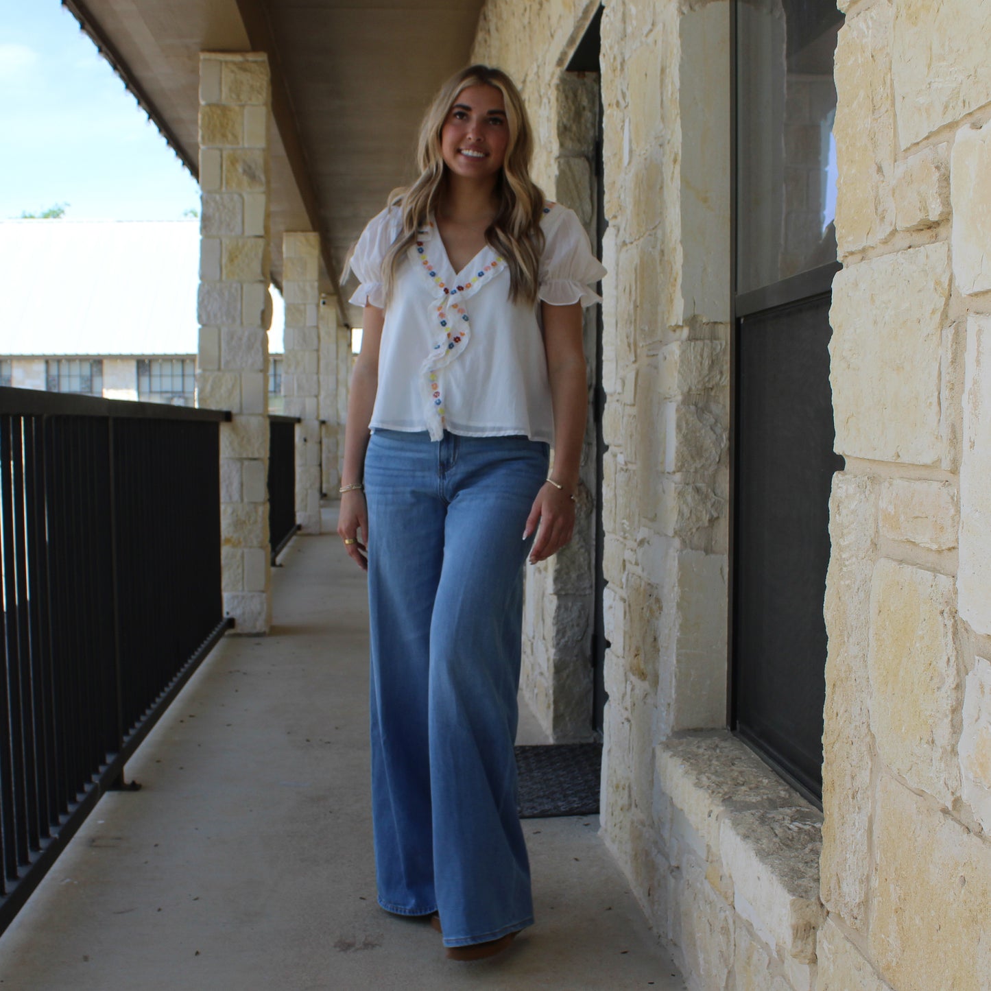 In february  Voile Ruffle Blouse