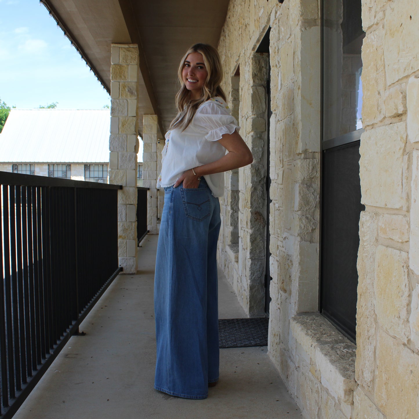 In february  Voile Ruffle Blouse