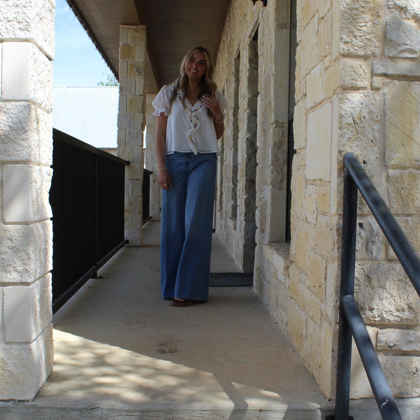 In february  Voile Ruffle Blouse