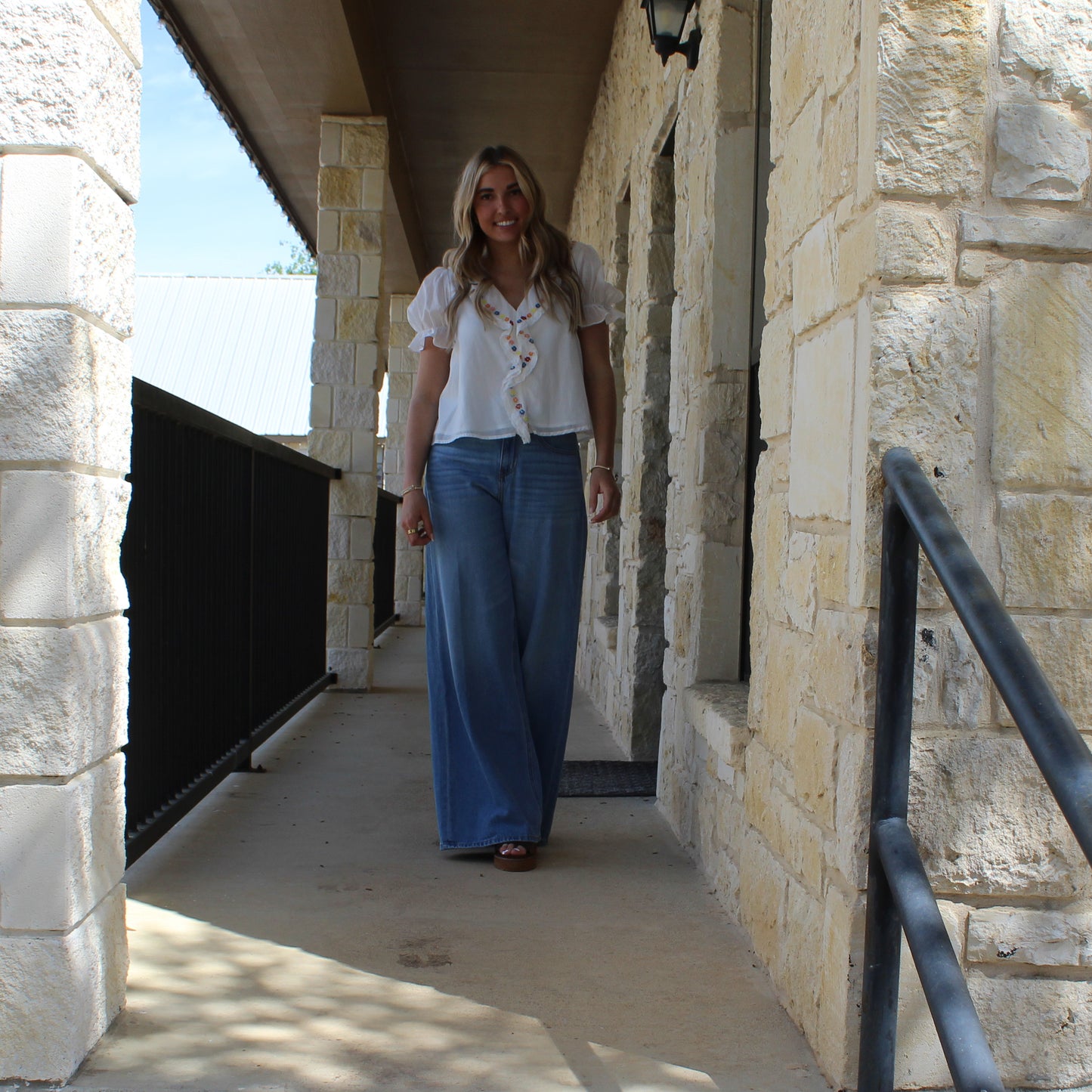 In february  Voile Ruffle Blouse