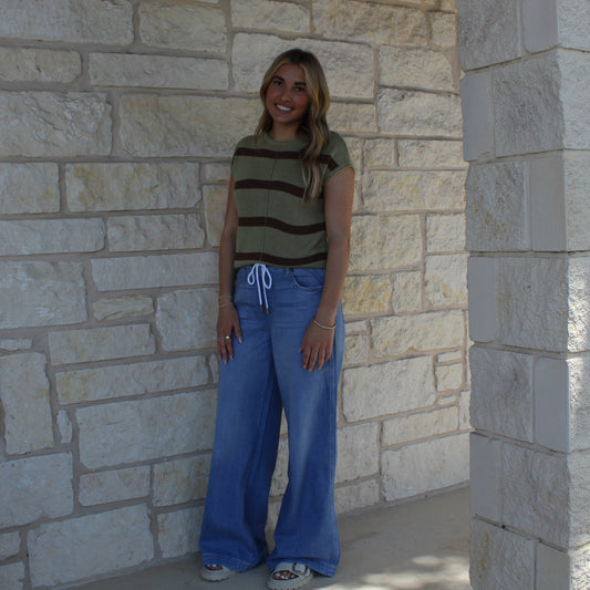 Hidden Lt Wash Elastic Waist Drawstring Pant