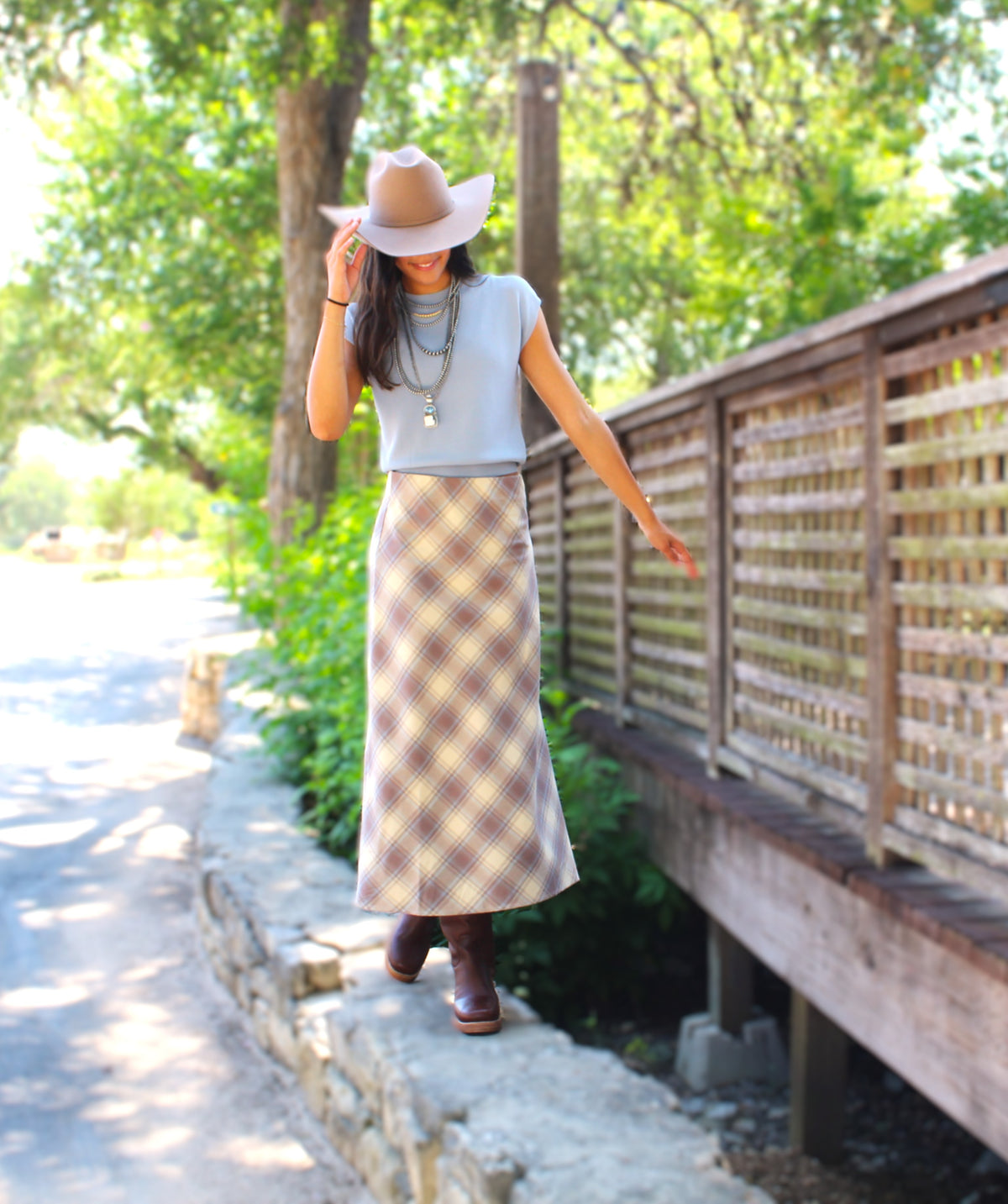 Miou Muse Plaid Patterned MIDI Skirt - Petticoat Junction