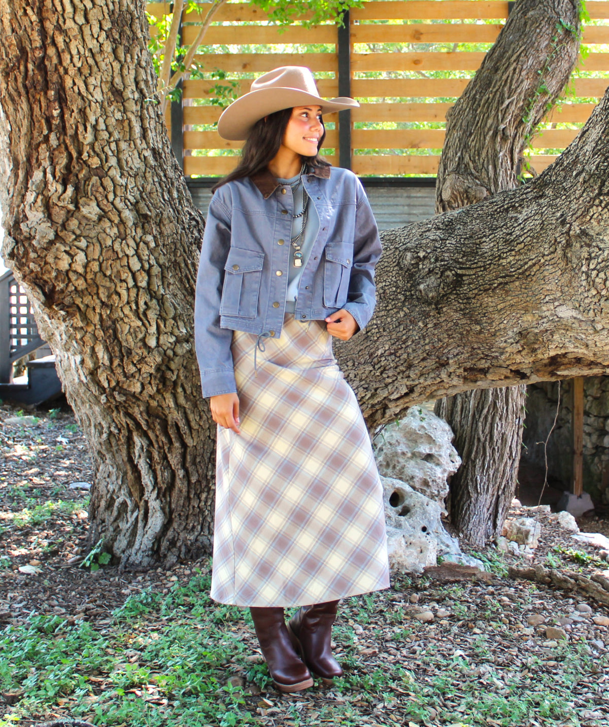 Miou Muse Plaid Patterned MIDI Skirt - Petticoat Junction
