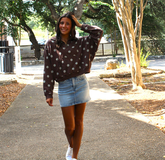 Eesome Chocolate Polka Dot Pullover