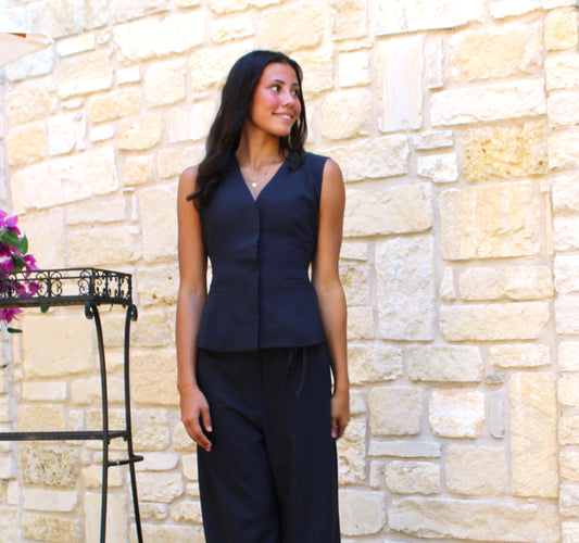 Mustard Seed Charcoal Tailoered Vest