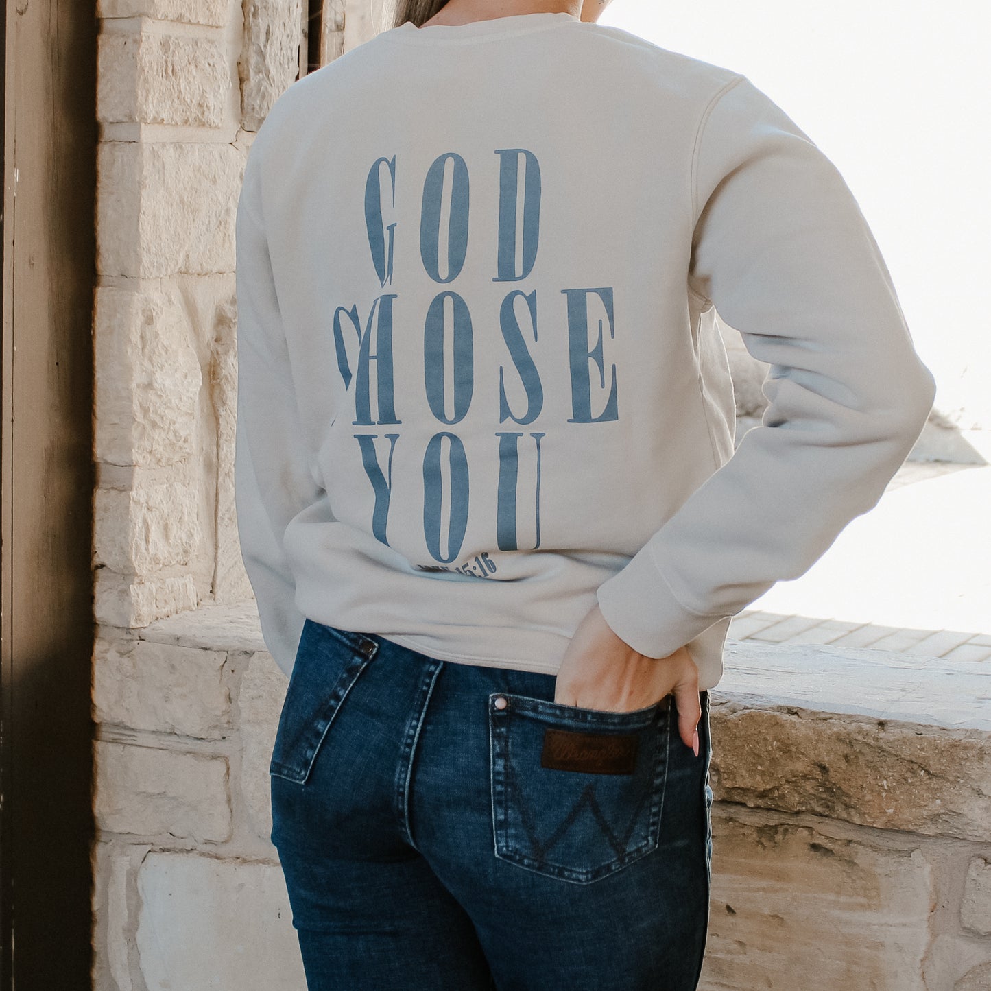 QA God Chose You Ivory Sweatshirt