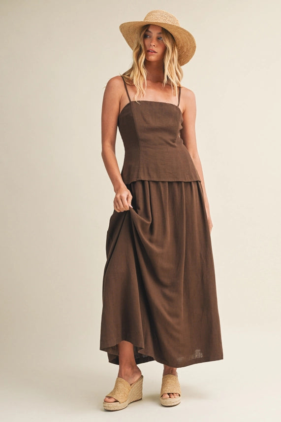 Mustard Seed Brown Cami Maxi Dress - Petticoat Junction