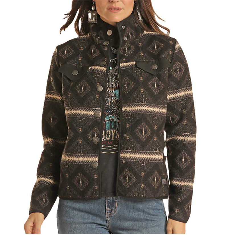 Powder River Charcoal Aztec Berber Jacket