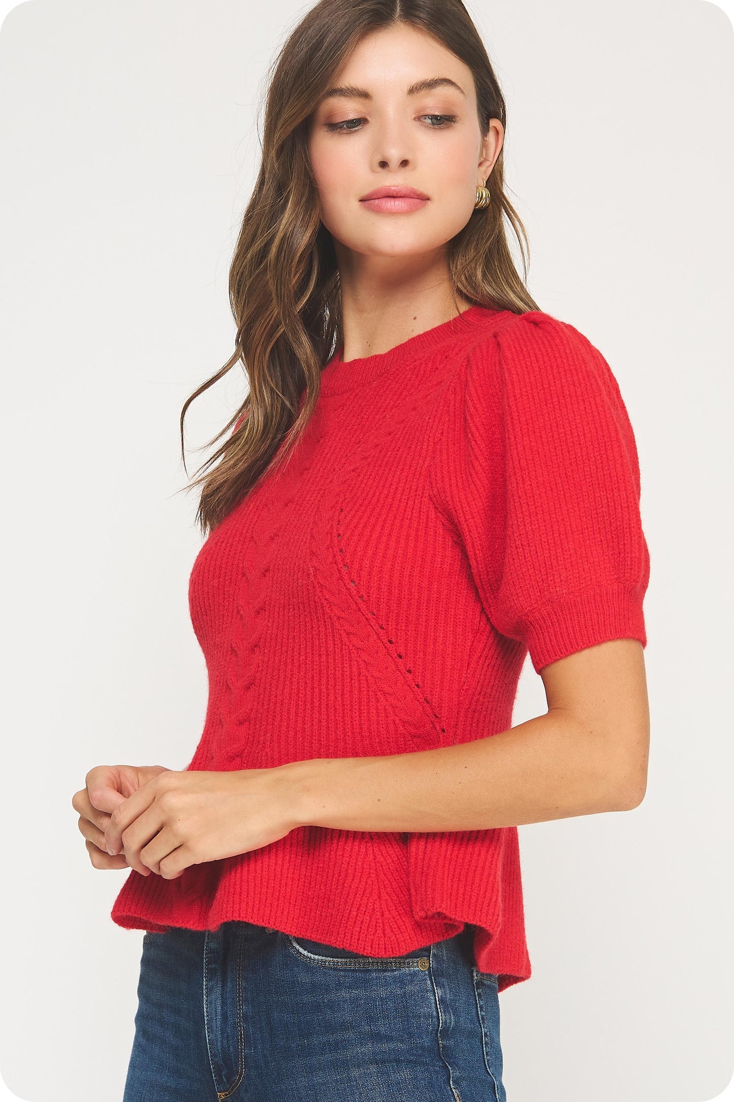 Strut&Bolt Flared Puff Sleeve Top