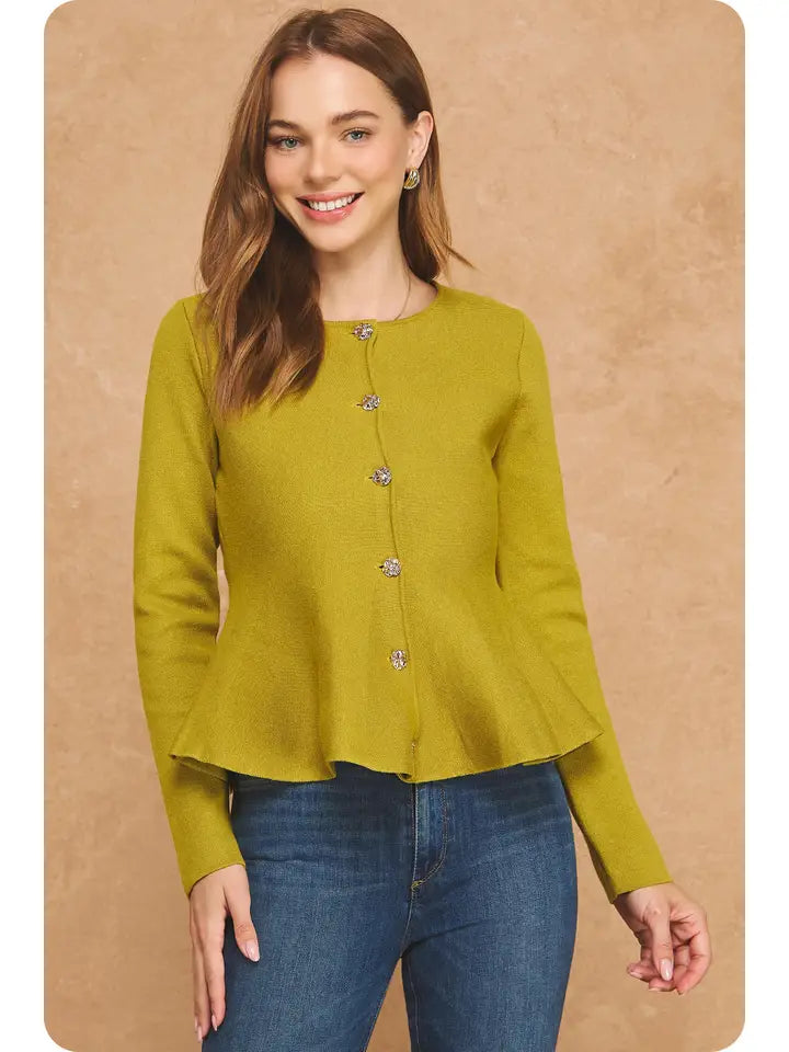 S&B Peplum Knit Sweater/Jacket