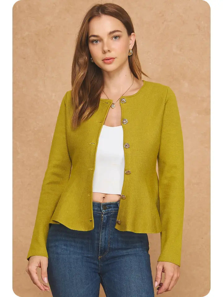 S&B Peplum Knit Sweater/Jacket