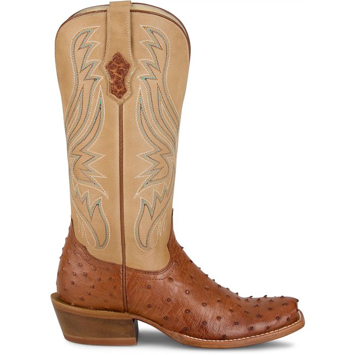 Tony Lama Zaire Cognac Full Quill Ostrich Boot