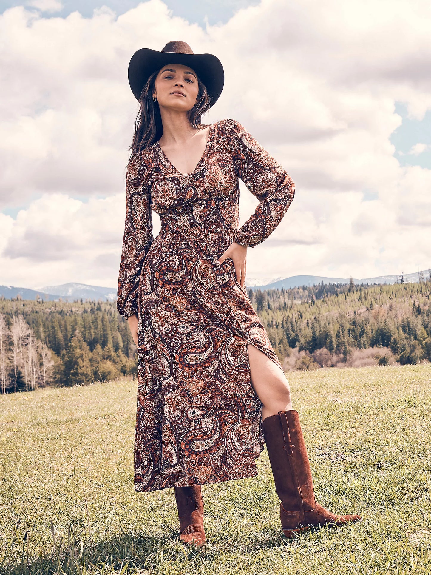 Wrangler Burgundy Paisley Dress