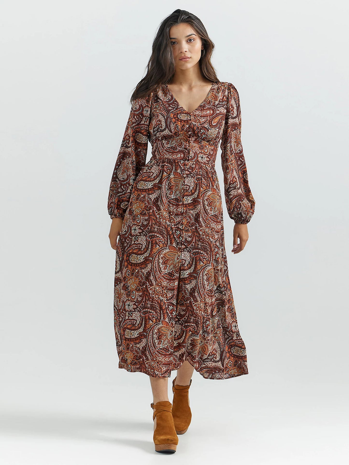 Wrangler Burgundy Paisley Dress