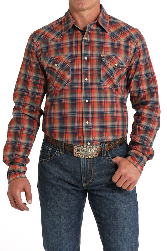 Cinch Red Plaid Modern Fit Snap Shirt