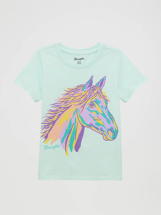 Wrangler Girls Teal Horse T-shirt