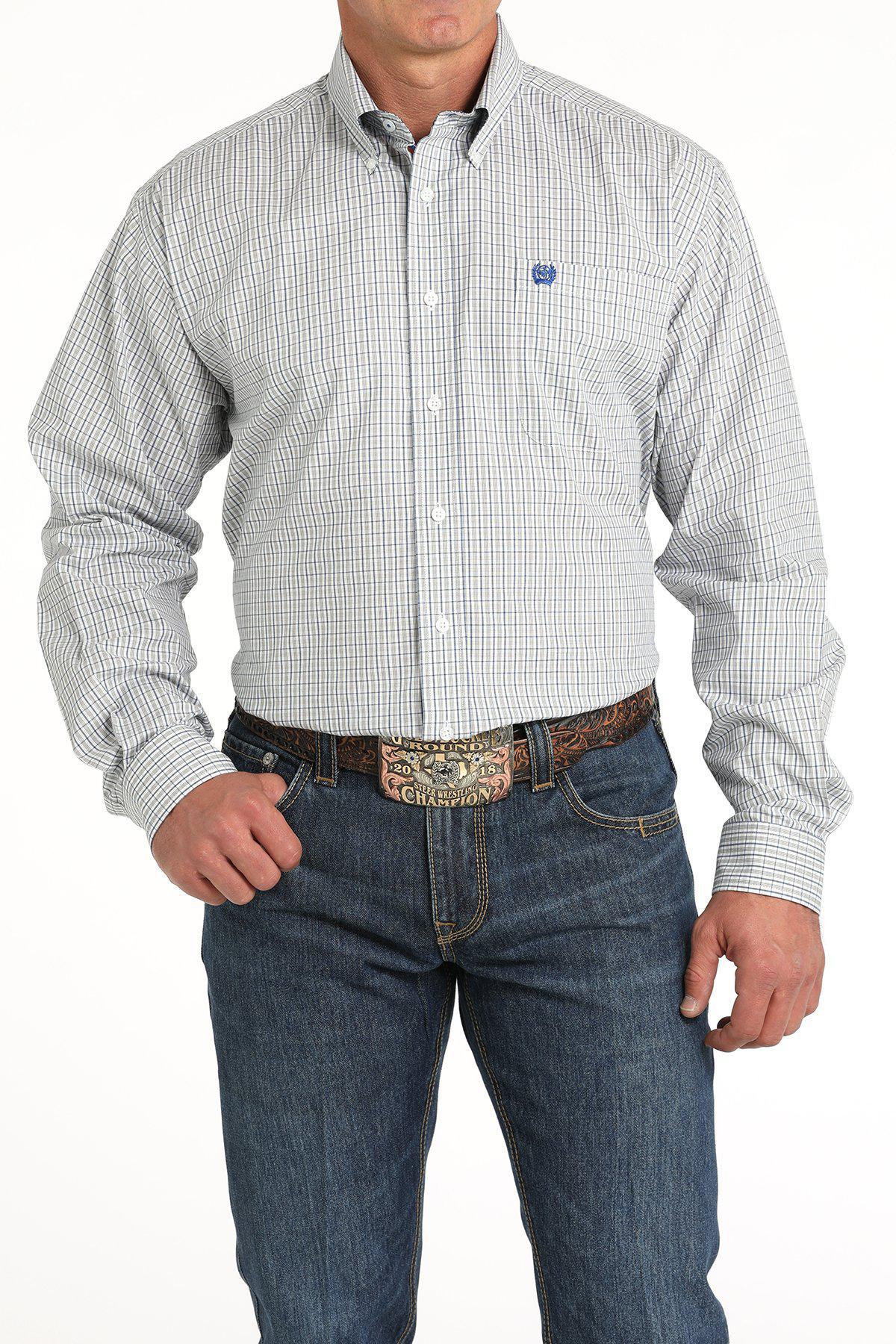 Cinch Blue/Grey Small Plaid