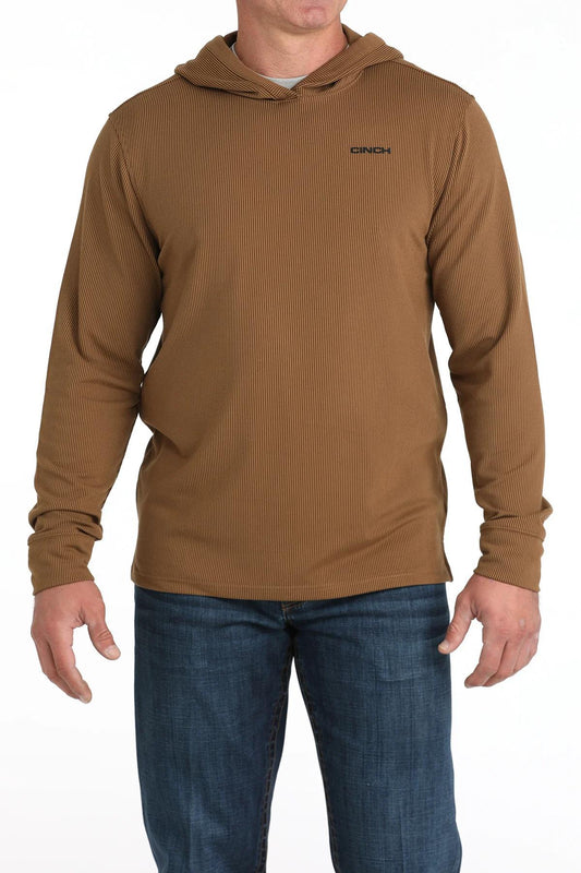 Cinch Brown Ribbed Hoodie