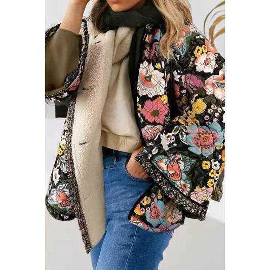 LDC Floral Quilted Fleece Jacket