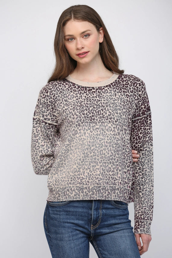 Fate Animal Print Cream/Black Sweater