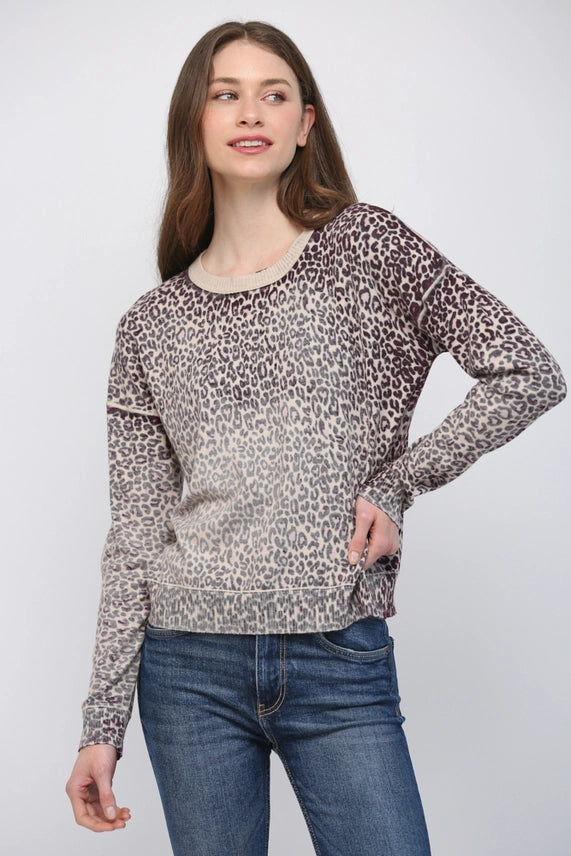 Fate Animal Print Cream/Black Sweater