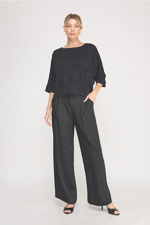 AR Black Jacquard Knit Dolman