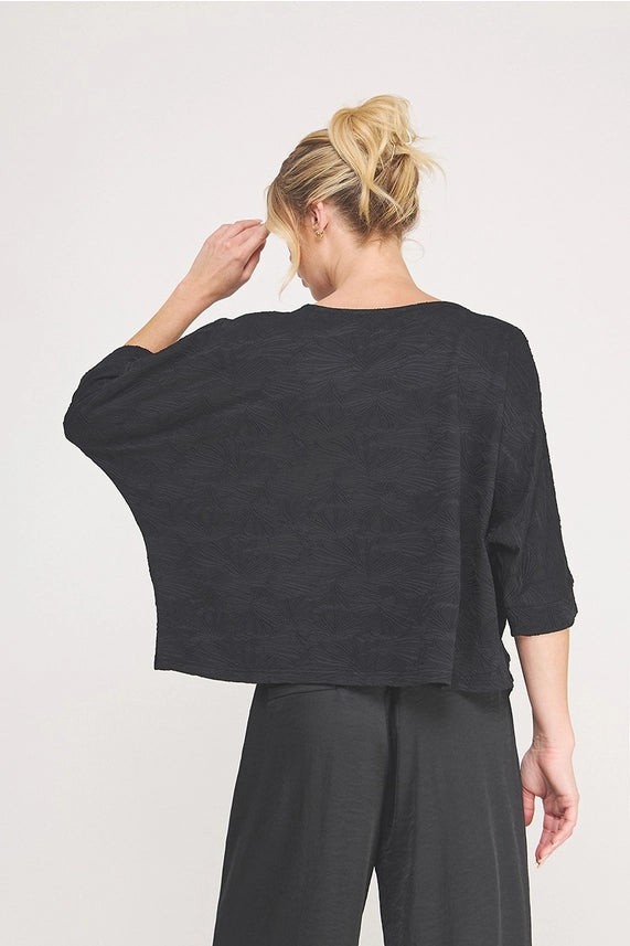 AR Black Jacquard Knit Dolman