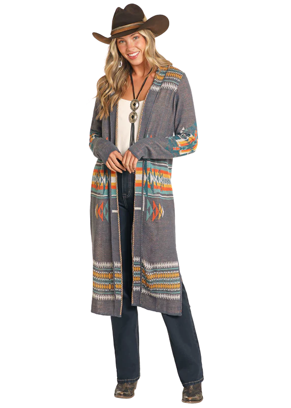 Rock&Roll Grey Aztec Duster