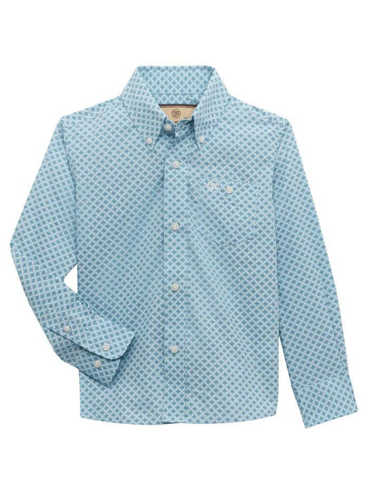 Wrangler Boy's Turquoise LS Shirt