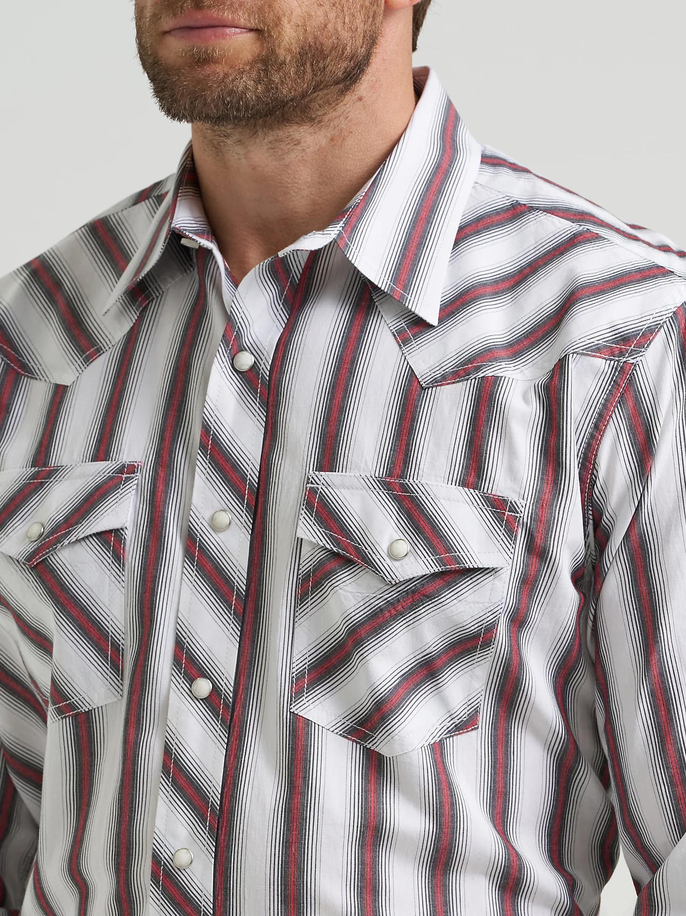 Wrangler Men's Red/Black Stripe Shirt