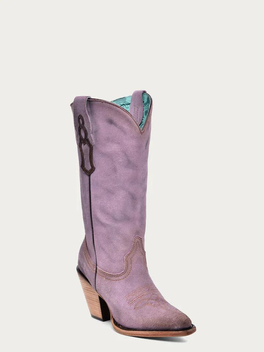 Corral Lilac Embroidered Pointed Toe