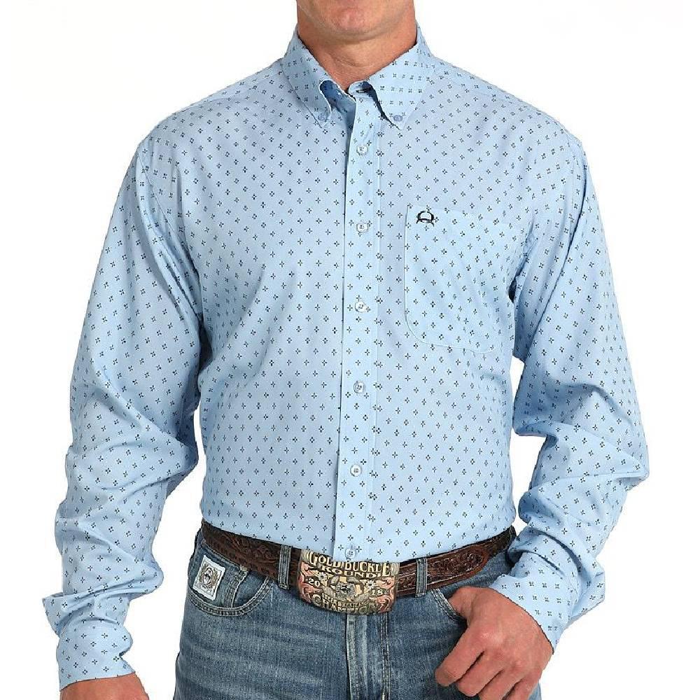 Cinch Lt Blue Print LS Arenaflex Shirt