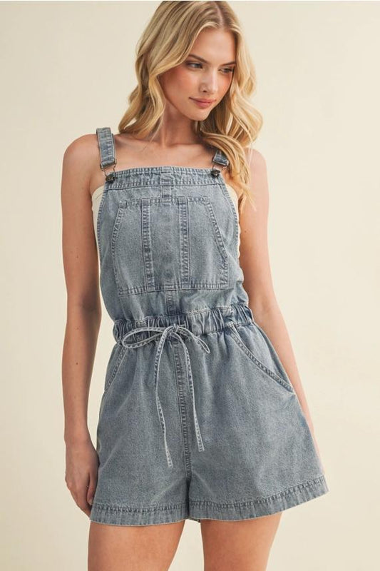 Mustard Seed Denim Short Overalls