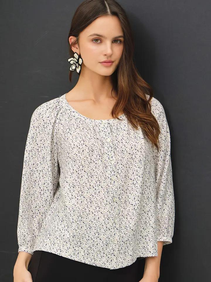 Be Cool Ditsy print Flowy Top - Petticoat Junction