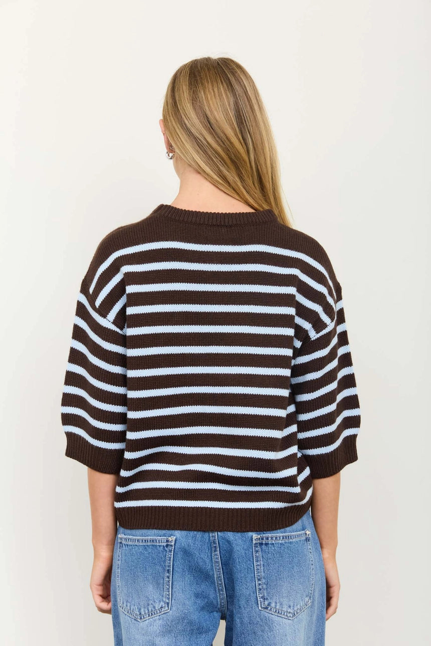 Workshop Brown/Blue Stripe Sweater