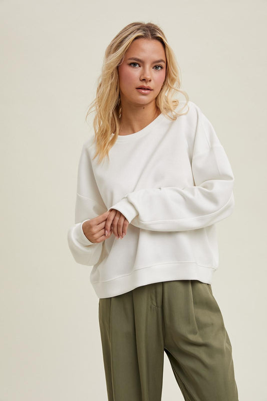 Wishlist White Scuba Sweatshirt