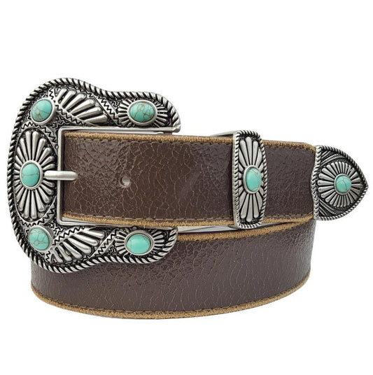 AXW Vintage Leather Belt W/Western Buckle