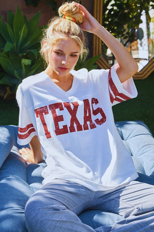 BL Texas Football V-neck Top