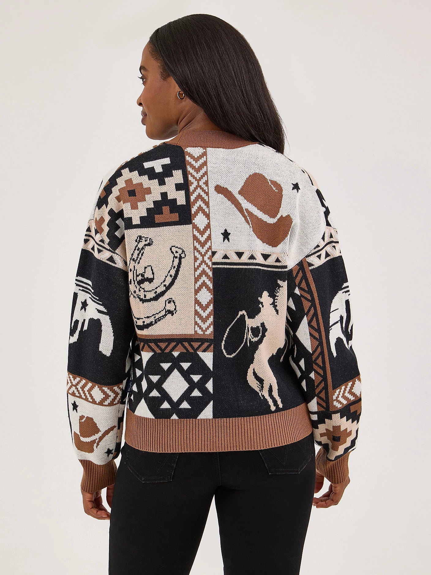 Wrangler Brown/Black Western Cardigan