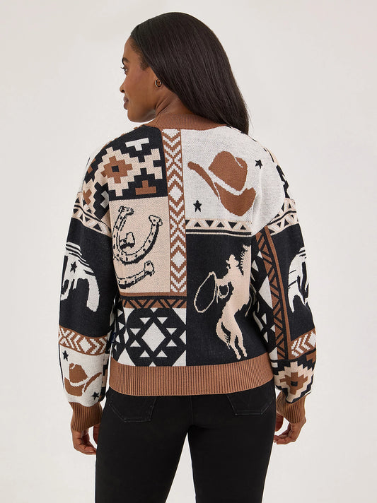 Wrangler Brown/Black Western Cardigan