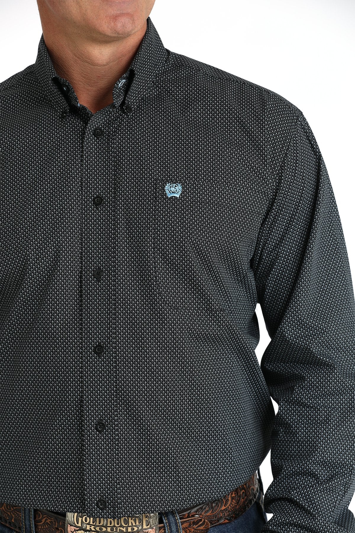 Cinch Black Geo Print Shirt