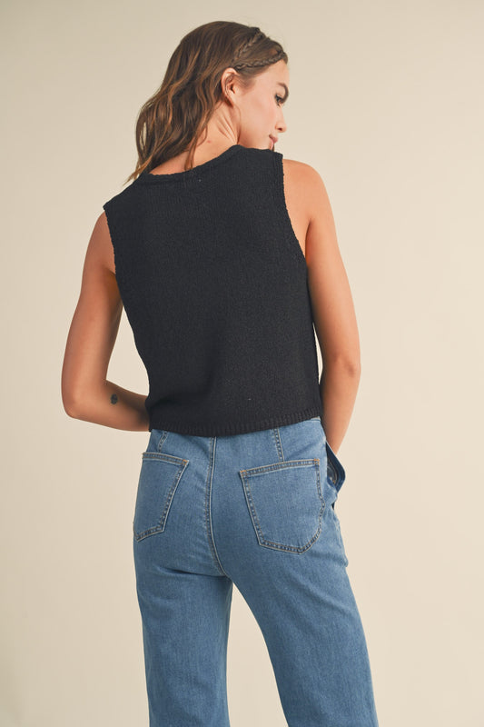 Miou Muse Black Hook & Eye Vest