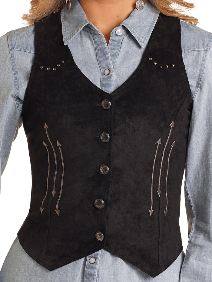 Rock&Roll Black Microsuede Vest