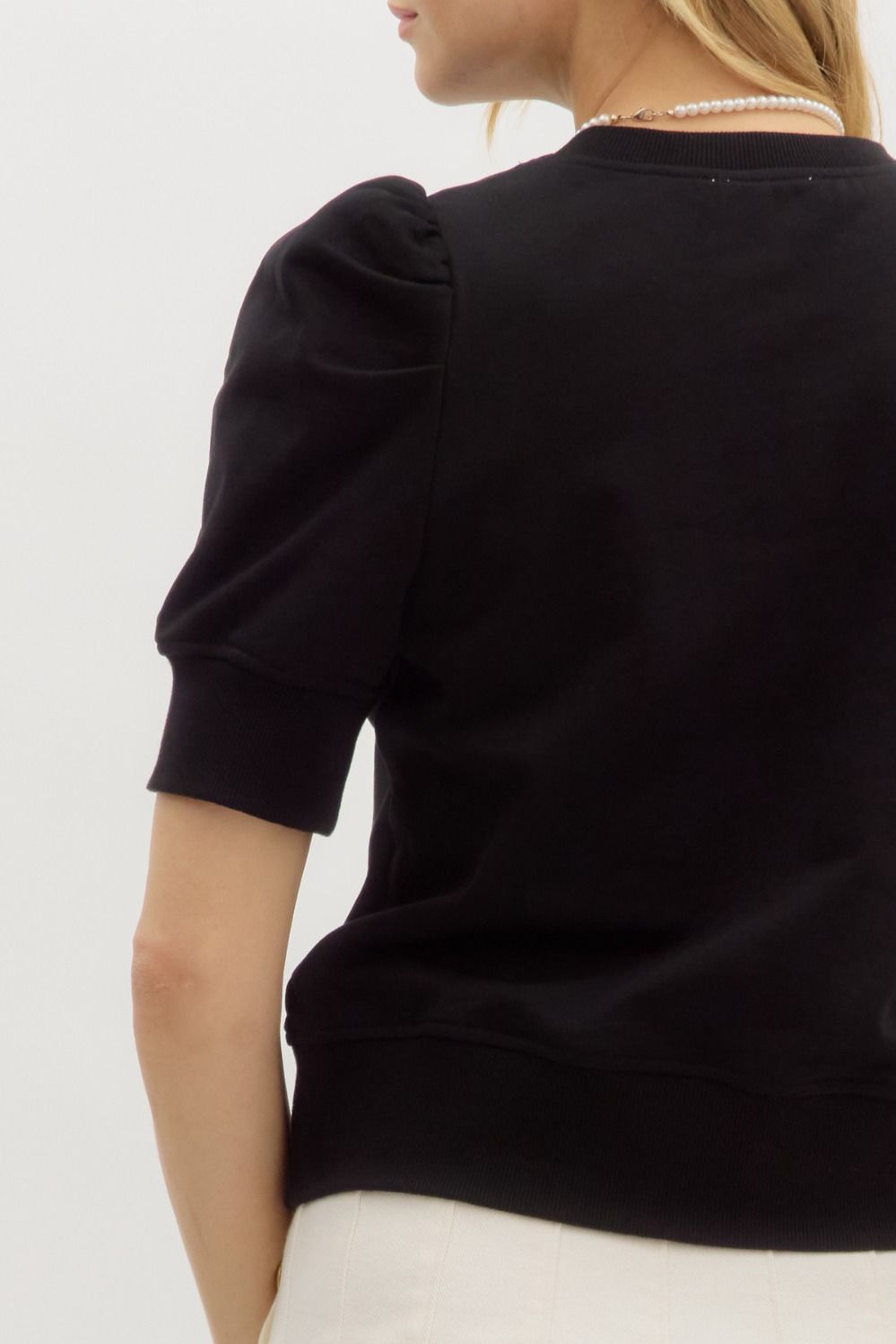 Entro Black Pleated Pullover Top