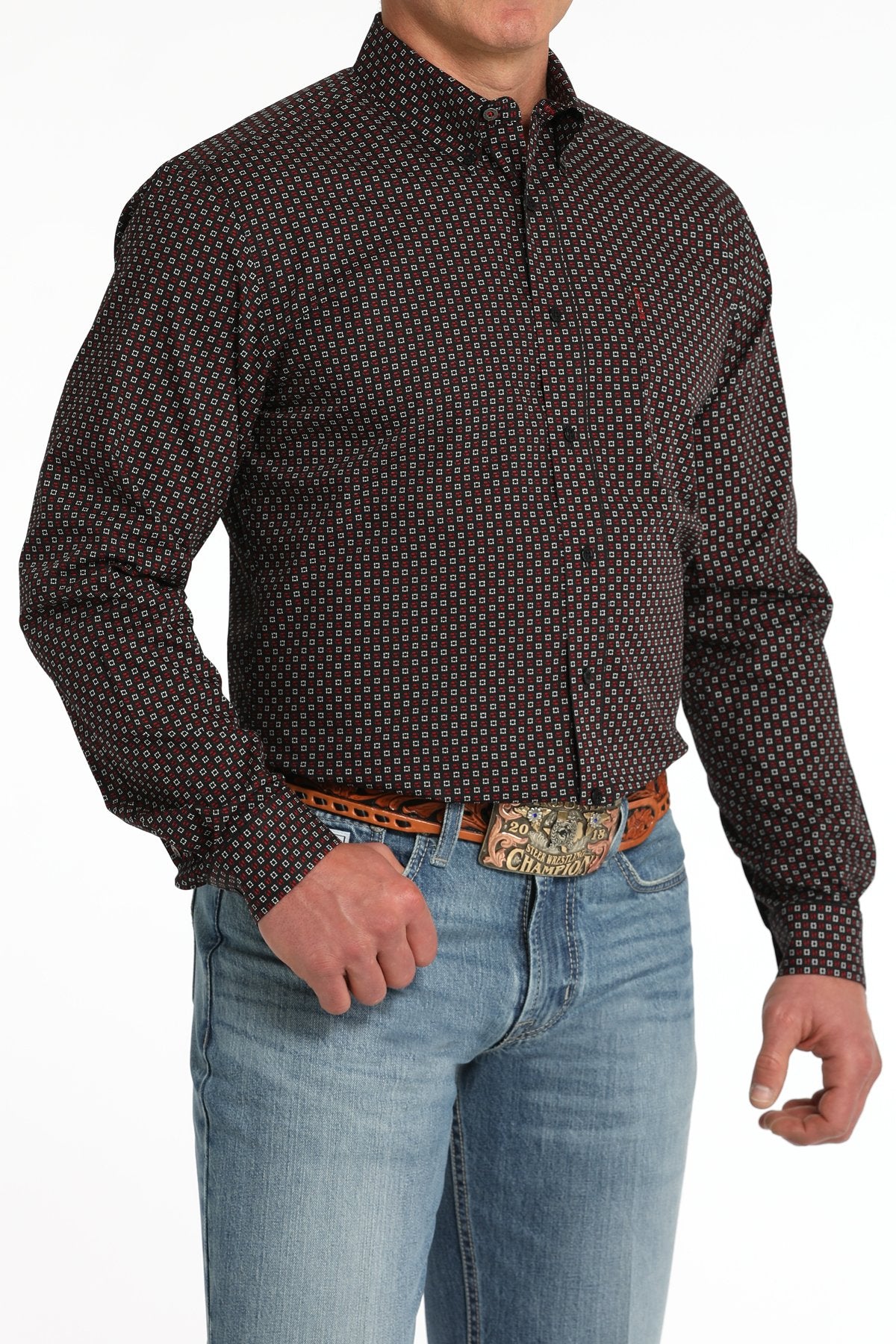 Cinch Modern Fit Black/Red Geo Print